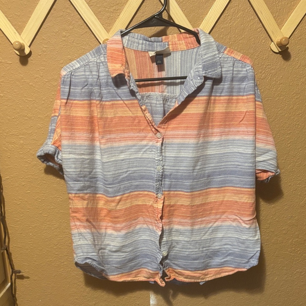 Striped Button-Up Shirt